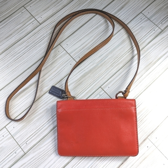Coach Park Leather Dylan Colorblock Mini Crossbody Bag in Navy Blue and Red - Picture 6 of 11
